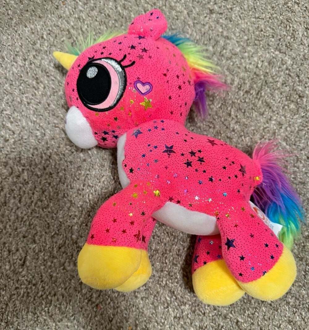 Fiesta Pink Sparkle Star Unicorn Plush Stuffed Animal